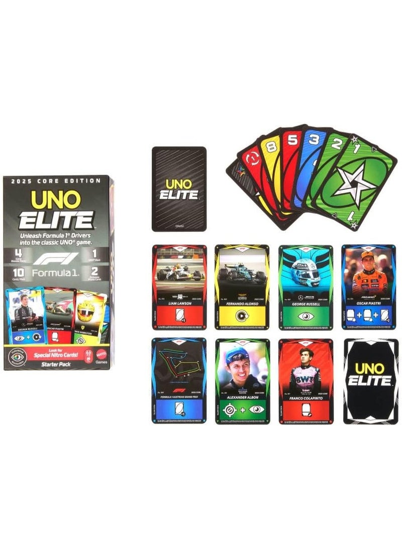 Mattel Games حزمة البداية الأساسية من UNO Elite Formula 1 2025 JLV42 - Image 2